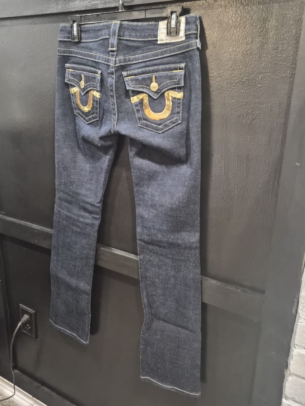 True Religion | Women's Dark Jeans with Gold Trim | Size 6
